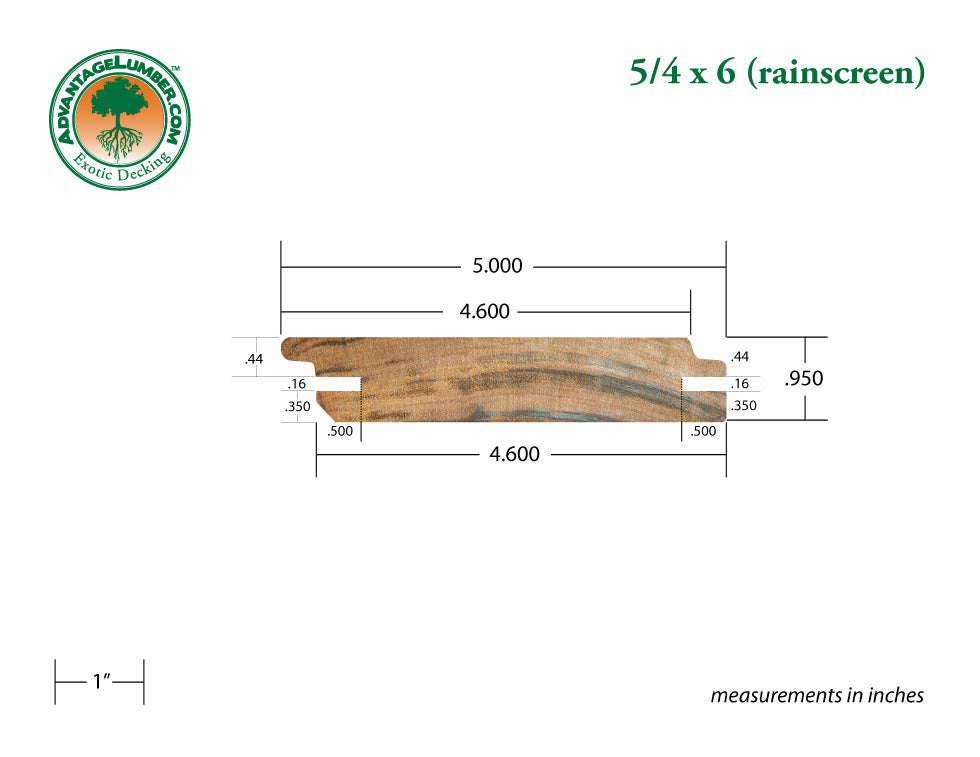 5/4 x 6 Tigerwood Rainscreen Siding