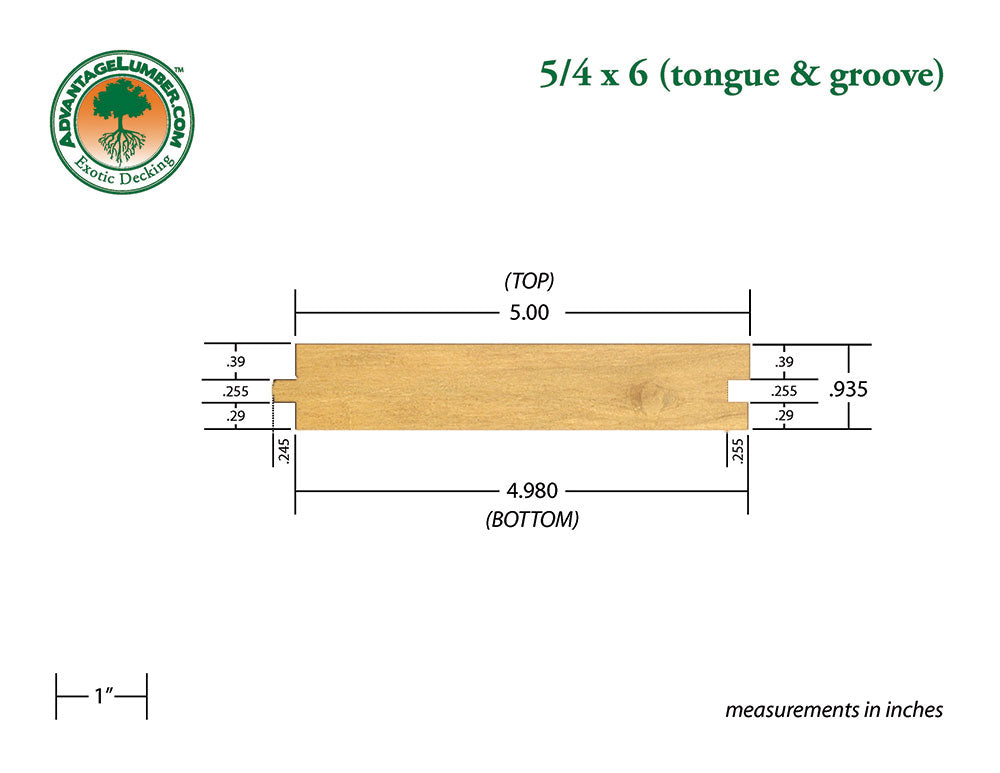 5/4 x 6 Garapa Wood T&G Decking