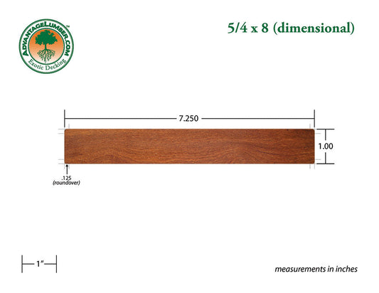 5/4 x 8 Cumaru Wood Decking