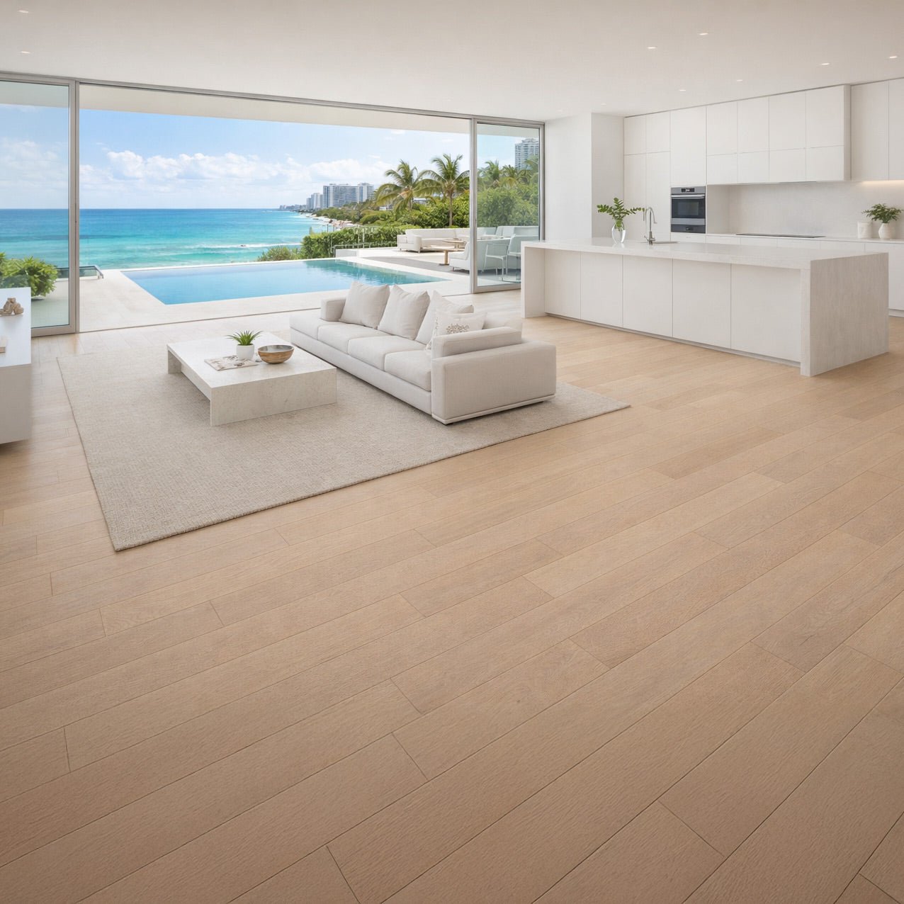 Brazilian Oak (Tauari) South Beach Engineered Flooring 0.5″ x 5″ Prefinished Matte Wire-Brushed, $7.41/sqft - Ipe Depot