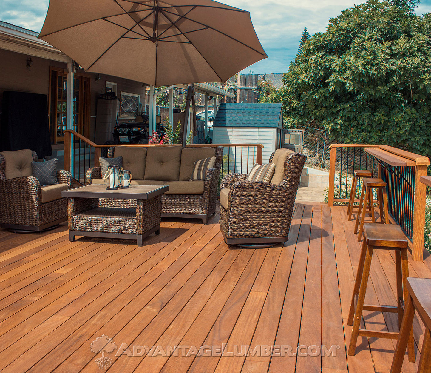 1 x 6 Garapa Wood Pre-Grooved Decking