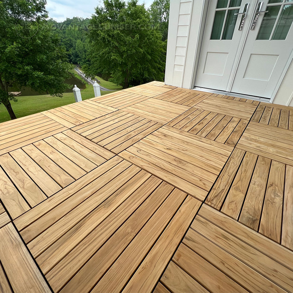 Teak - Plantation Deck Tiles 24 x 24 - Smooth