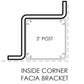 TimberTech® Impression Rail Express® Fascia Mount Bracket Inside Corner