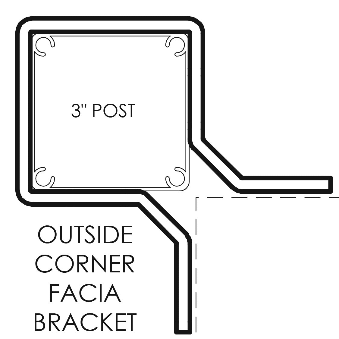 TimberTech® Impression Rail Express® Fascia Mount Bracket Outside Corner