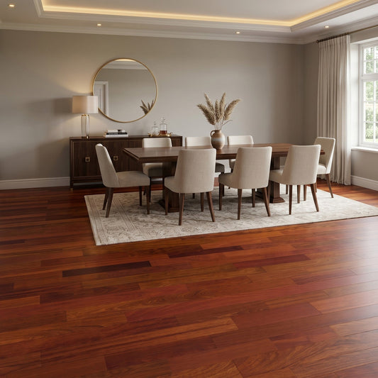 Brazilian Cherry (Jatoba) Solid Flooring 0.75″ x 4″ Prefinished Satin, $6.24/sqft - Ipe Depot