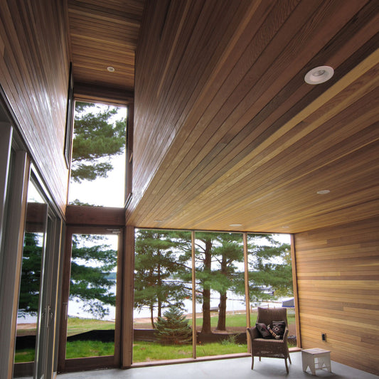 5/4x4 Western Red Cedar 45° V-Groove - Clear Vertical Grain (CVG) - S4S/KD