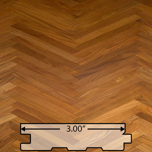 Cumaru Herringbone Solid Flooring 3″ Prefinished Satin, $8.87/sqft