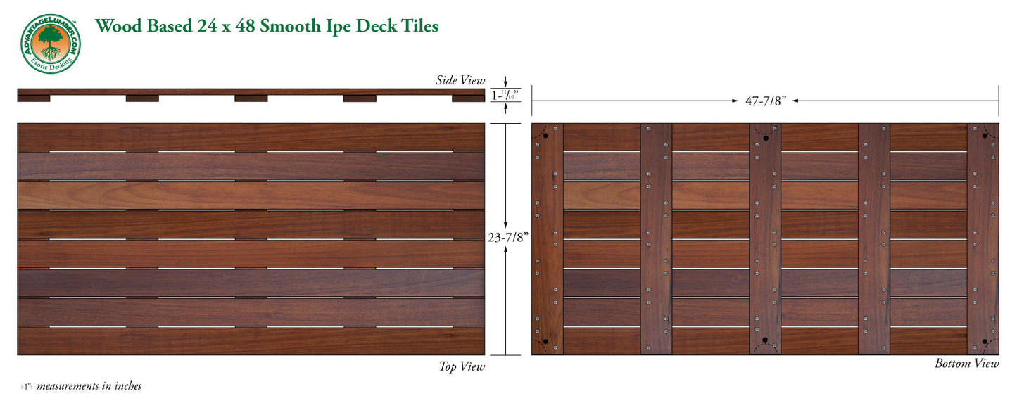 Tigerwood Advantage Deck Tiles® 24 x 48 - Smooth