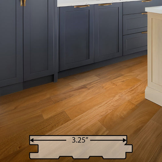 Garapa Solid Flooring 0.75″ x 3.25″ Prefinished Satin, $5.48/sqft - Ipe Depot