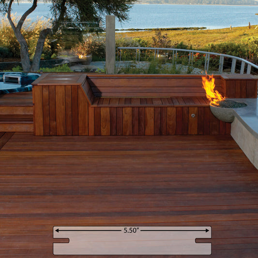 5/4 x 6 Ipe Wood Pre-Grooved Decking