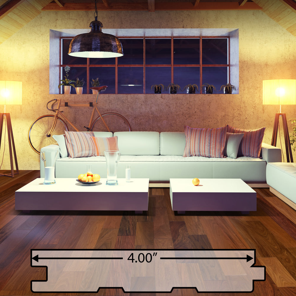 Ipe (Brazilian Walnut) Solid Flooring 4″ Prefinished Matte, $7.89/sqft