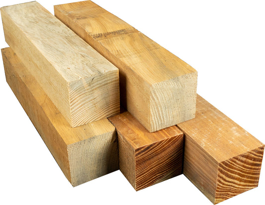 2.25" x 2.5” x 12” Old Growth Long Leaf Pine Turning Blank - 20 Pack