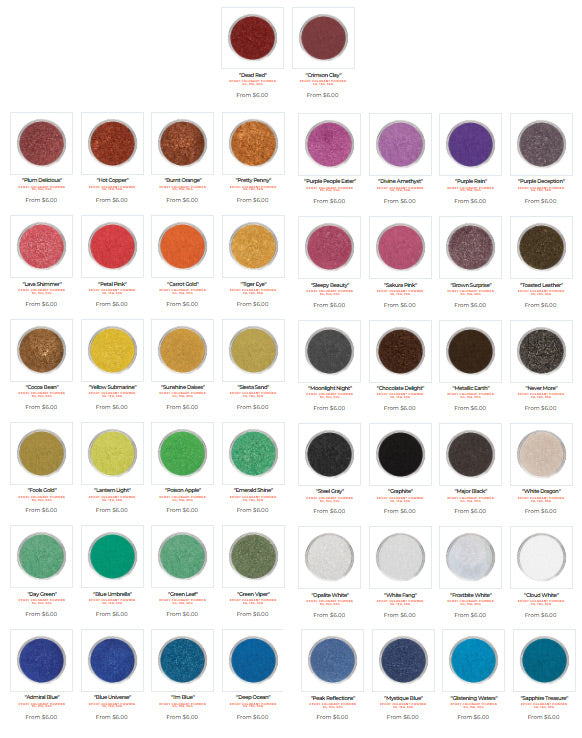 WiseBond™ WiseColor™ Mica Powder Colorant Variety Pack (50 - 5g)