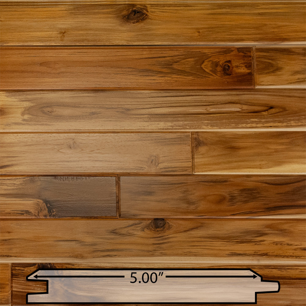 1x6 Plantation Teak End-Matched V-Groove Prefinished, Character Grade