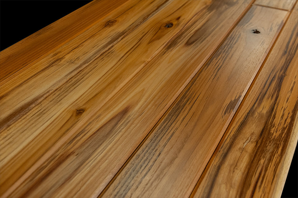 1x6 Plantation Teak End-Matched 60° V-Joint Prefinished, Character Grade Free Sample