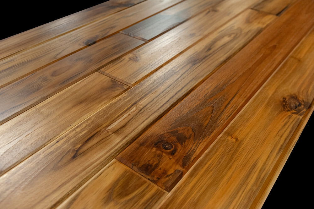 1x6 Plantation Teak End-Matched 60° V-Joint Prefinished, Character Grade Free Sample