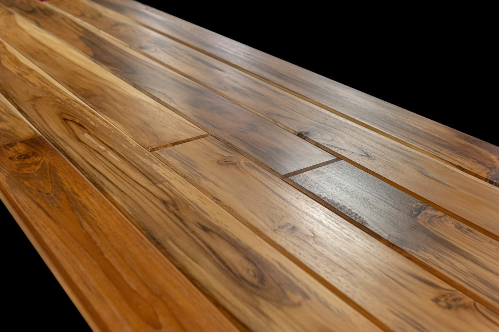 1x6 Plantation Teak End-Matched 60° V-Joint Prefinished, Character Grade Free Sample