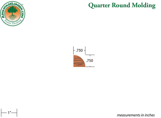 Tigerwood Quarter-Round Molding