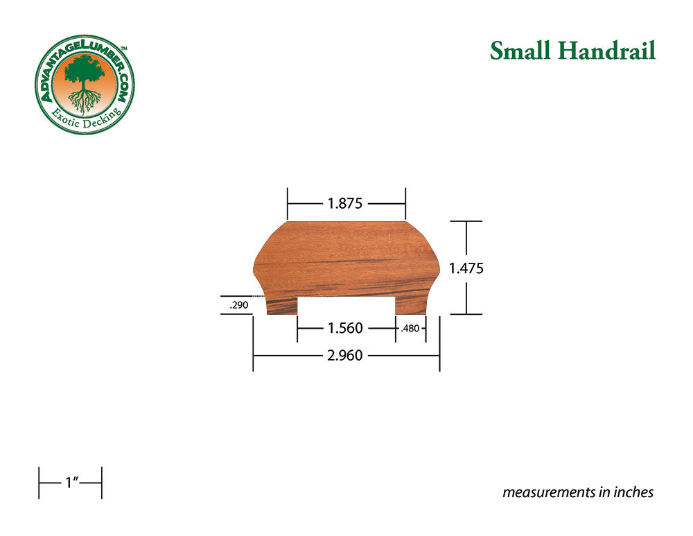 Tigerwood Small Handrail