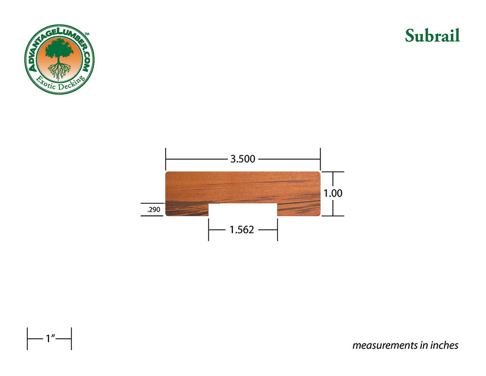 Tigerwood Subrail