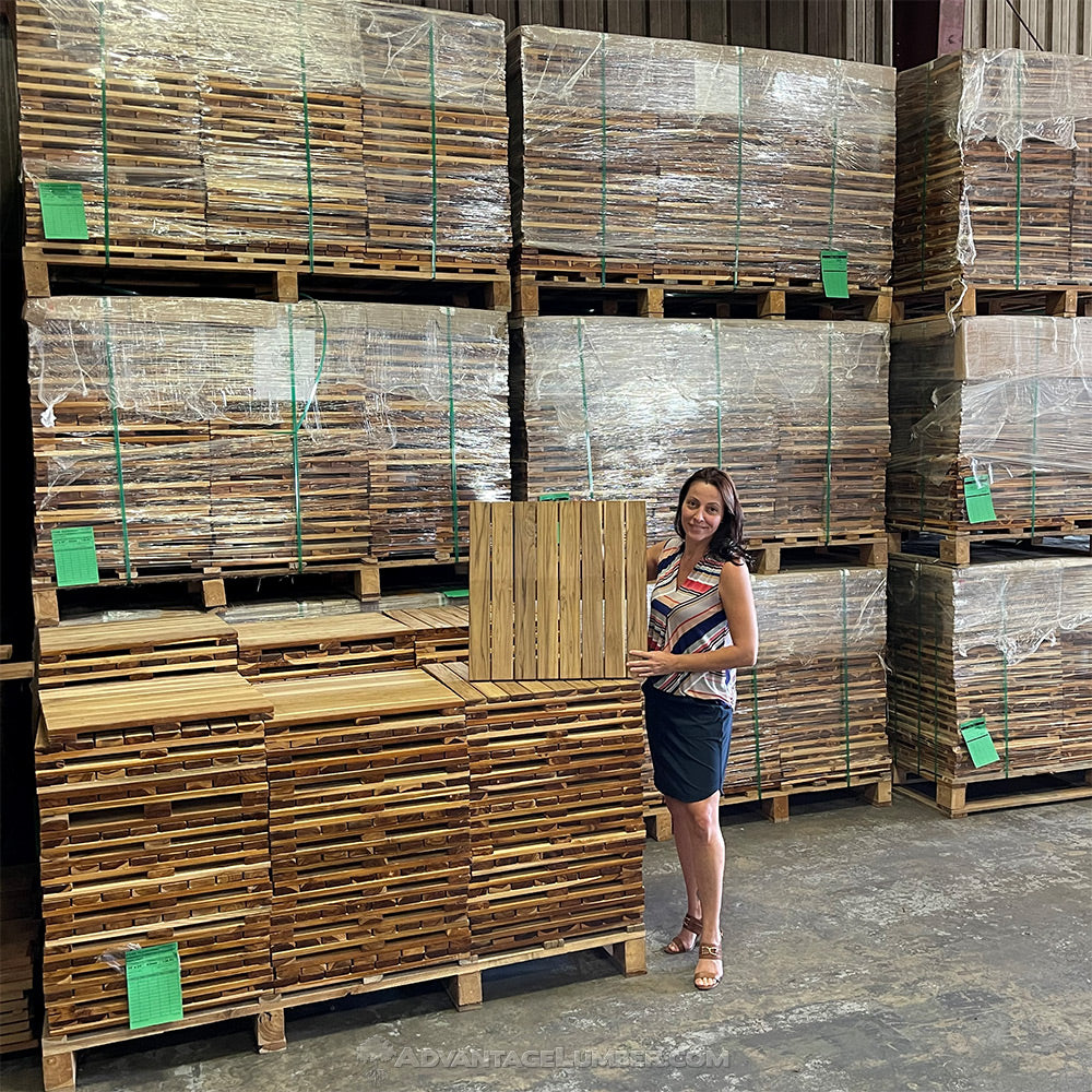 Teak - Plantation Deck Tiles 24 x 24 - Smooth