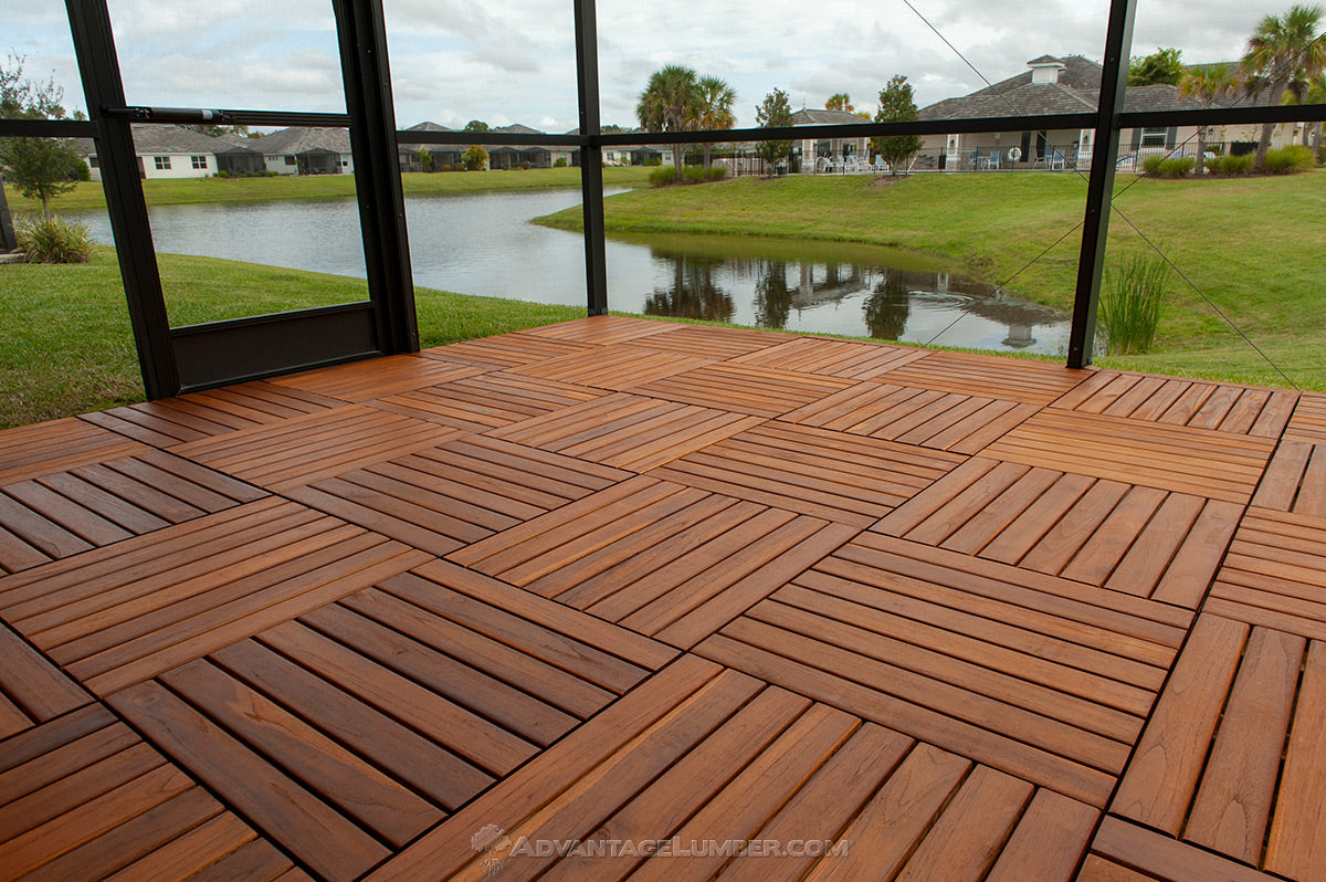 FSC Teak - Plantation Deck Tiles 24 x 24 - Smooth