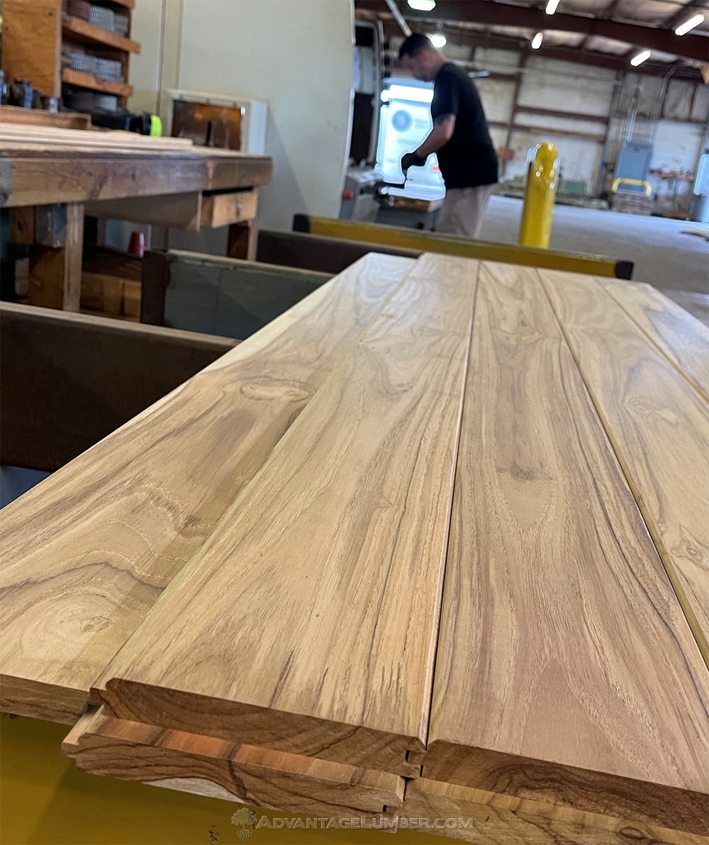 1 x 6 Teak - Plantation Wood 60° V-Joint (Select Grade)