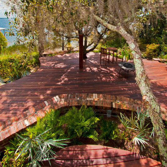 5/4 x 4 Tigerwood Wood One Sided Pre-Grooved Decking