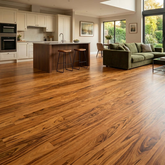 Tigerwood (Goncalo Alves, Muiracatiara, Brazilian Koa) Engineered Flooring 0.625″ x 7.5″ Prefinished Matte, $8.49/sqft - Ipe Depot