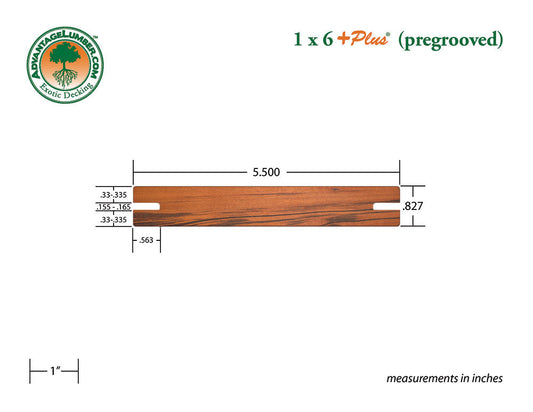 1 x 6 +PLUS® Tigerwood Pre-Grooved Decking (21mm x 6)