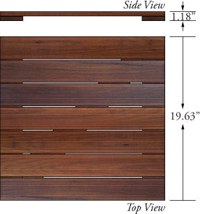 Ipe Deck Tiles 20 x 20 - Anti-slip