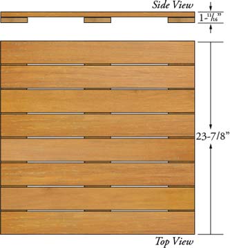 Garapa Deck Tiles 24 x 24 - Smooth