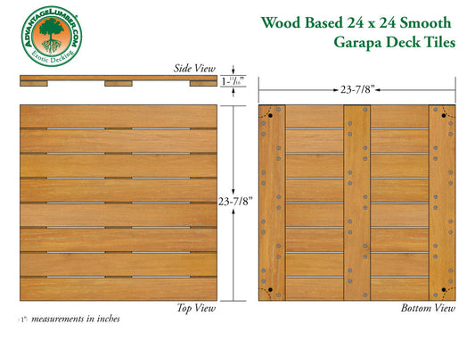Garapa Advantage Deck Tiles® 24 x 24 - Smooth