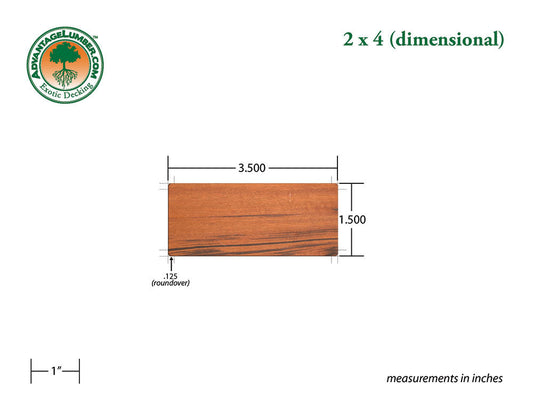 2 x 4 Tigerwood Lumber