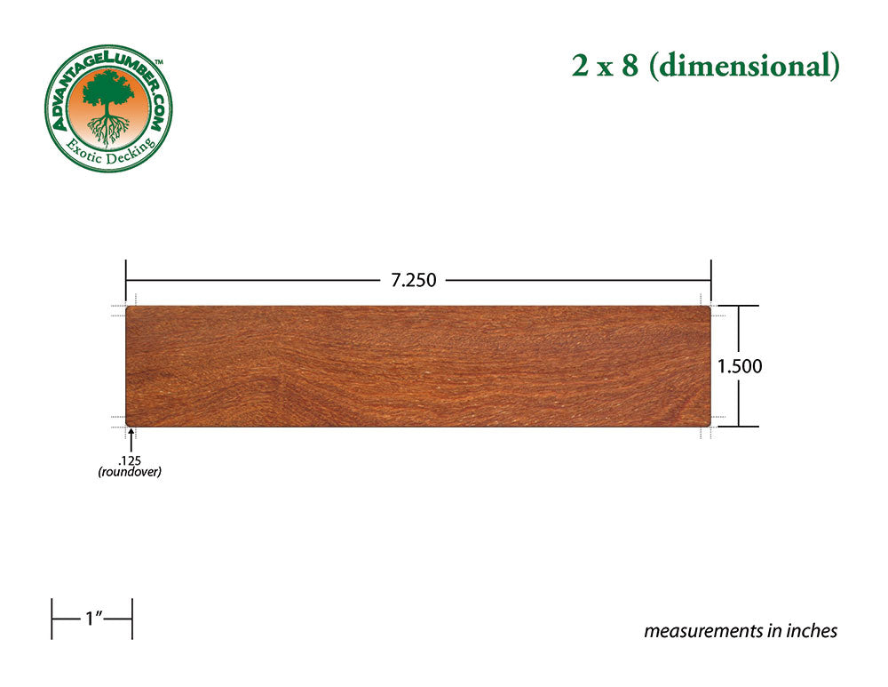 2 x 8 Cumaru Wood