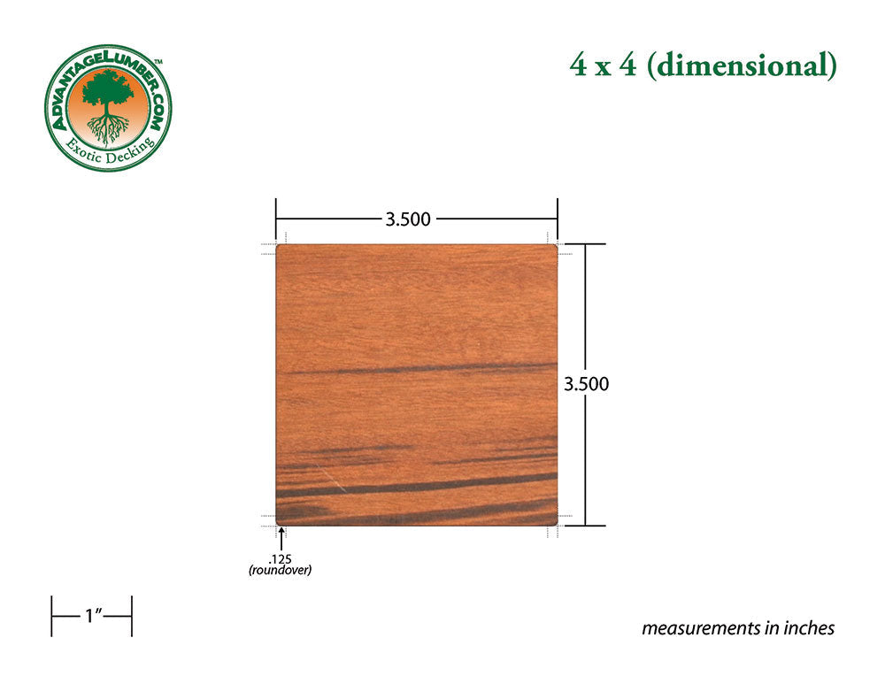 4 x 4 Tigerwood Lumber