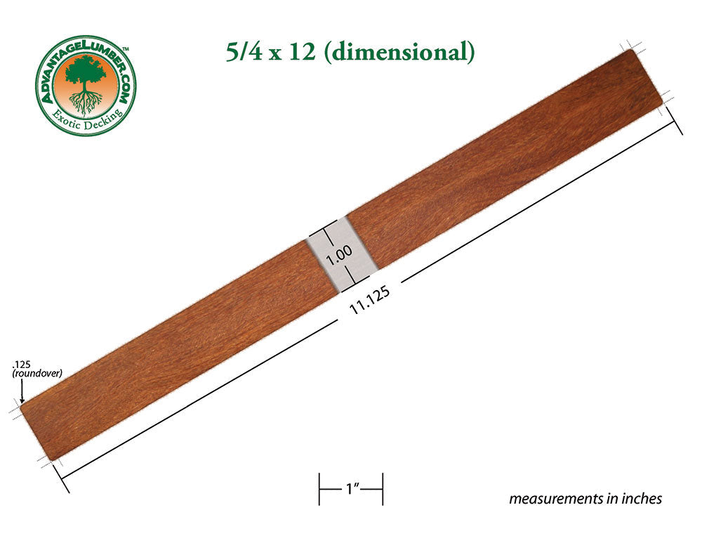 5/4 x 12 Cumaru Wood Decking