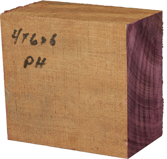 4″ x 6″ x 6″ Purpleheart Turning Blank